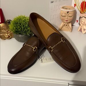 Zara Brown Leather Loafers size 41
